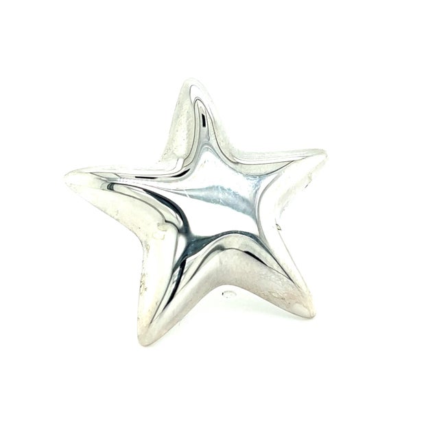 1990s Tiffany & Co Estate Puffed Star Brooch Sterling Silver For Sale In New York - Image 6 of 8