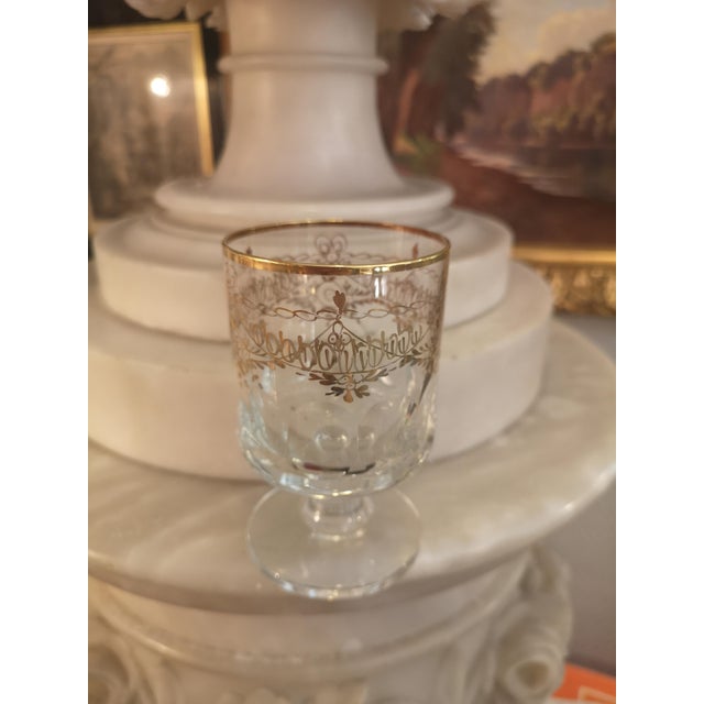 Gilt Crystal Footed Wine Glasses, 1920s, Set of 12 For Sale - Image 12 of 12