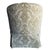 Mid-Century Tufted Olive Damask Barrel Back Chair With Brass Cap Legs For Sale - Image 4 of 5