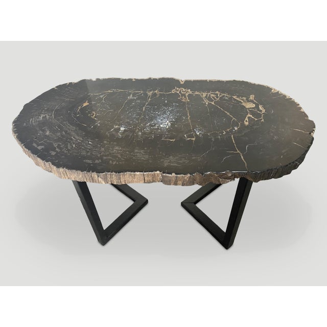 Andrianna Shamaris Magnificent Large Petrified Wood Table For Sale - Image 9 of 18