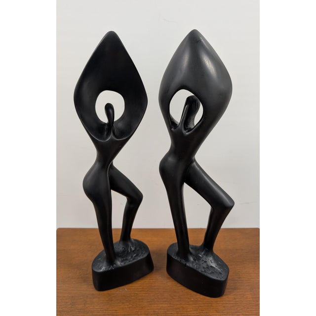 1980s Hand Carved African Angel of Peace Carvings - Set of 2 For Sale - Image 4 of 8