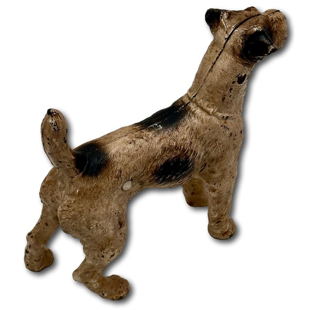 Very Rare Oversize 1930s Hubley #387 Standing Full Figure Fox Terrier Cast Iron Dog Doorstop - 10 Inches Tall X 12 Inches Long For Sale - Image 13 of 18