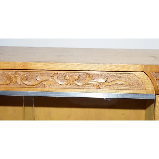 Glass Matching English Oak Library Study Bookcases with Glazed Doors, Set of 2 For Sale - Image 7 of 18