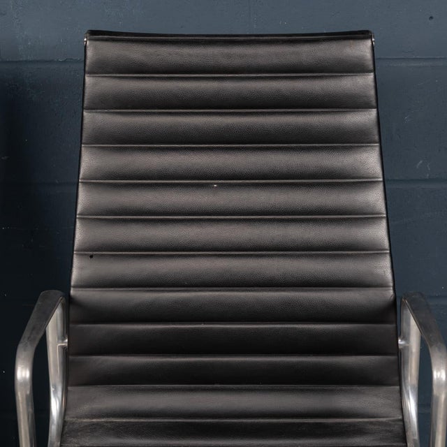 Black 20th Century EA117 Chairs in Black Leather by Charles & Ray Eames for Vitra, 1950s, Set of 2 For Sale - Image 8 of 18