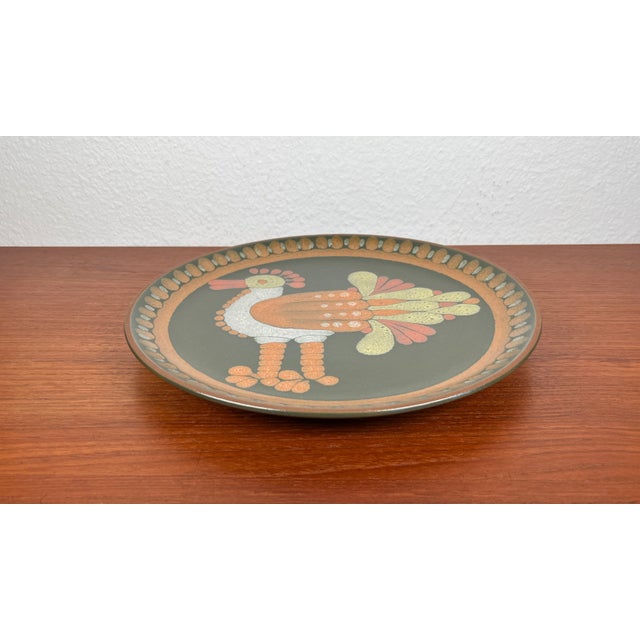 Vintage German Ceramic Wall Plate with Bird Design from Keramik Manufaktur Kupfermühle, 1970s For Sale - Image 12 of 14
