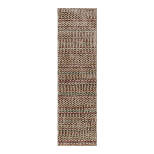 Vintage Turkish Runner, Mosaic-Inspired Multicolor Geometric Design - Rug & Kilim For Sale