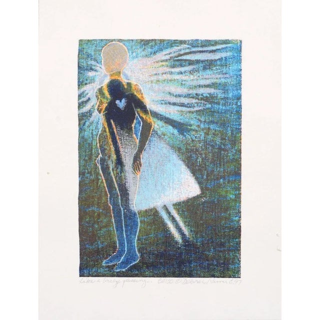 Late 20th Century Deborah Rumer "Like a Breeze Passing" Print and Poem 1997 For Sale - Image 5 of 5