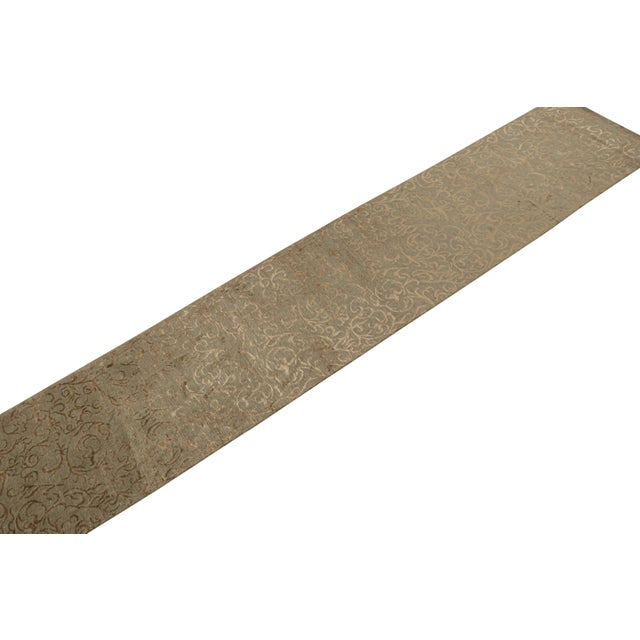 Rug & Kilim Rug & Kilim’s European Runner in Beige-Brown All Over Pattern For Sale - Image 4 of 7