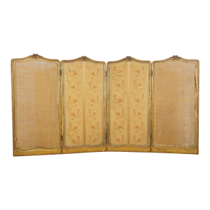 1890s European French Four Panel Vanity Screen Room Divider