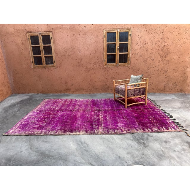 Textile Handknotted Purple Moroccan Rug - 7'1" X 11'9" Ft For Sale - Image 7 of 9
