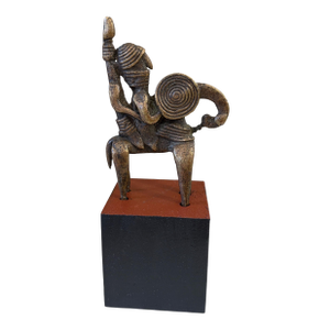 Vintage African Dogon Bronze Horseman Cast Handmade Mali 5.5" H