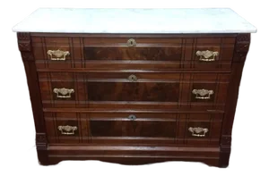 Antique Marble Top Dresser, Victorian Dresser
