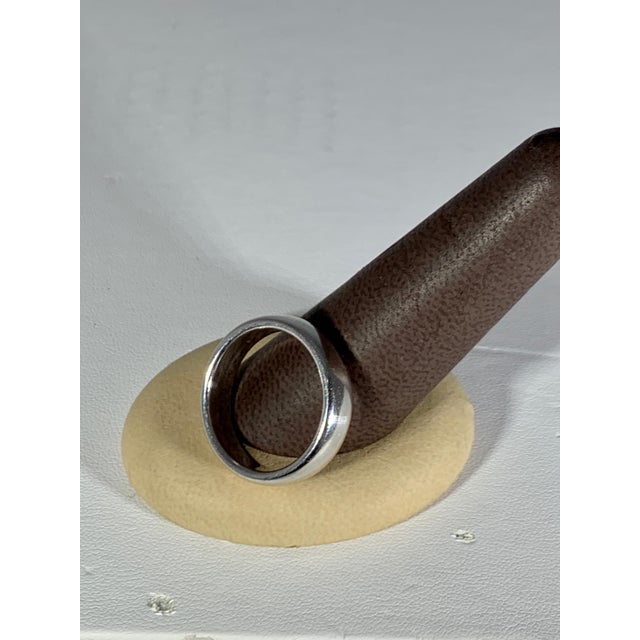 Tiffany & Co. Signed Platinum Mens Wedding Band Ring, Unisex Tiffany & Co. Platinum Wide Plain Wedding Band Ring, Estate...