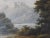 Antique late 19th century oil on canvas continental mountain lake and castle landscape painting. Unsigned. Unframed,...