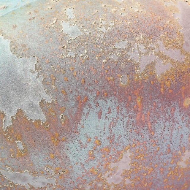 Mid-Century Glazed Gray & Violet Textural Ceramic Vase Signed Tony Evans For Sale - Image 15 of 18