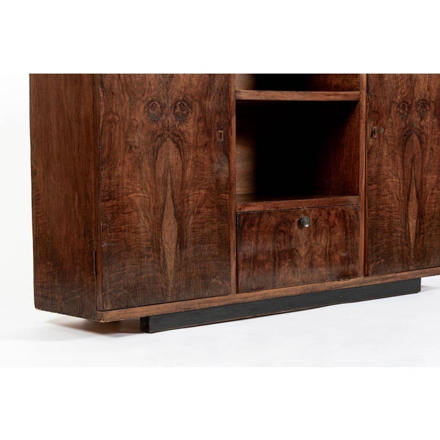 Antique Art Deco Italian Walnut Wood Credenza Cabinet For Sale In Detroit - Image 6 of 12