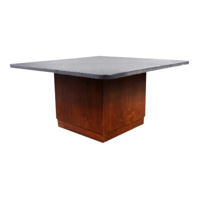 Mid 20th Century Slate Top Walnut Base Coffee Table by Fred Kemp for Founders For Sale