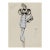 Vintage French Fashion Art Print – Art Deco Woman in Pale Blue, 24" X 32" For Sale