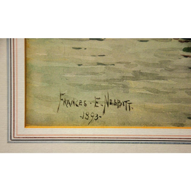 Frances Emily Nesbitt, A Moray Firth Zulu Fishing Boat Unloading Herring in Whitby, 1893, Watercolor, Framed For Sale - Image 3 of 18