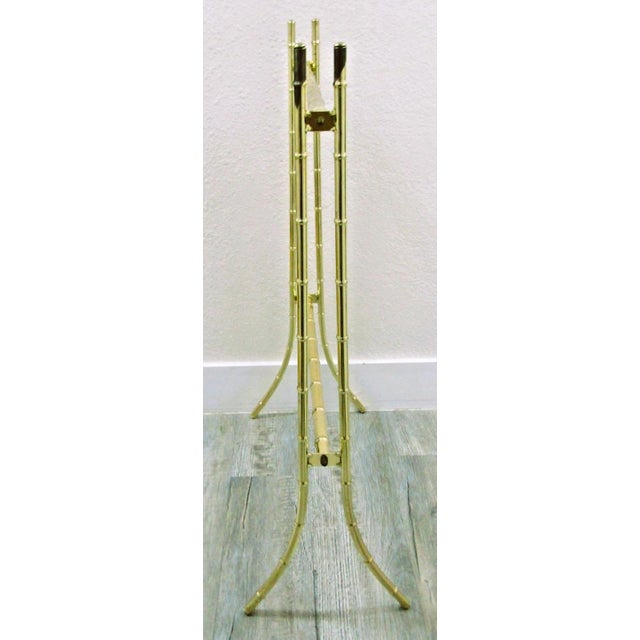 1960s Vintage Hollywood Regency Brass Bamboo Towel Holder For Sale - Image 5 of 10