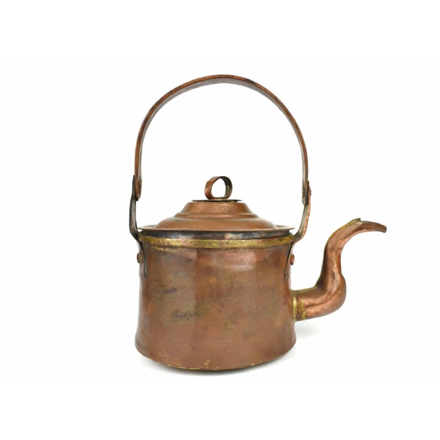 Antique 19th Century French Dovetailed Handmade Hand Hammered Copper Tea Kettle Pot For Sale - Image 12 of 12