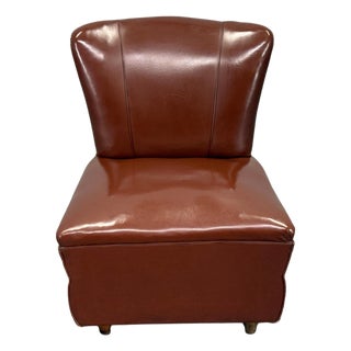 Mid-Century Italian Leatherette Lounge Chair, 1950s For Sale