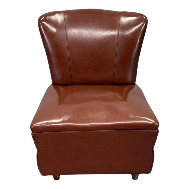 Mid-Century Italian Leatherette Lounge Chair, 1950s For Sale