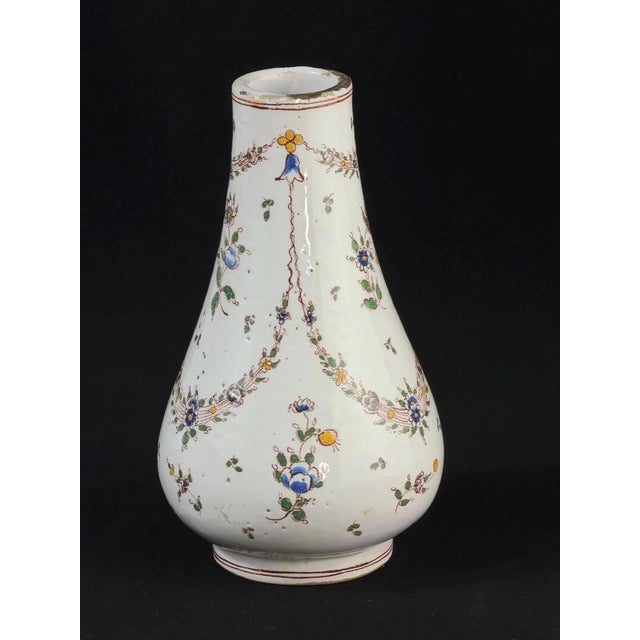 French Faience Vase with Cherub, 1700s For Sale - Image 5 of 10