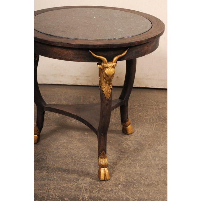 Coffee French Table w/Goat Head & Hoof Accents For Sale - Image 8 of 9
