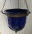 Antique 19th Century English Regency Cobalt Blue Blown Glass Bell Jar Hall Lantern With Smoke Shade For Sale - Image 10 of 12