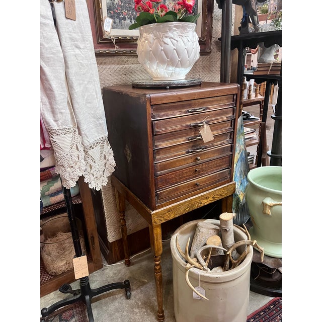 Antique 1930s German Gutermann Haberdashery Thread Cabinet on Raised Stand For Sale - Image 11 of 14