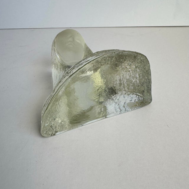 Viking Glass Mary Madonna Sculpture Textured Clear Frosted Glass For Sale - Image 9 of 10