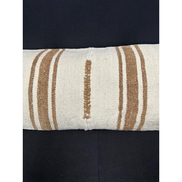 Contemporary Turkish Hemp Pillow Cushion Natural Beige Brown Cushion Cover 14"x40" For Sale - Image 3 of 4