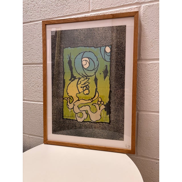 Mid-Century Modern Pierre Alechinsky 1969 Pencil Signed Lithograph Framed Rare Art For Sale - Image 3 of 6