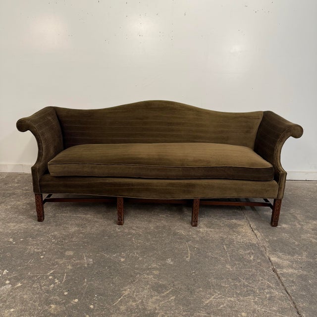 Antique English Chippendale Style Camelback Sofa For Sale - Image 10 of 10