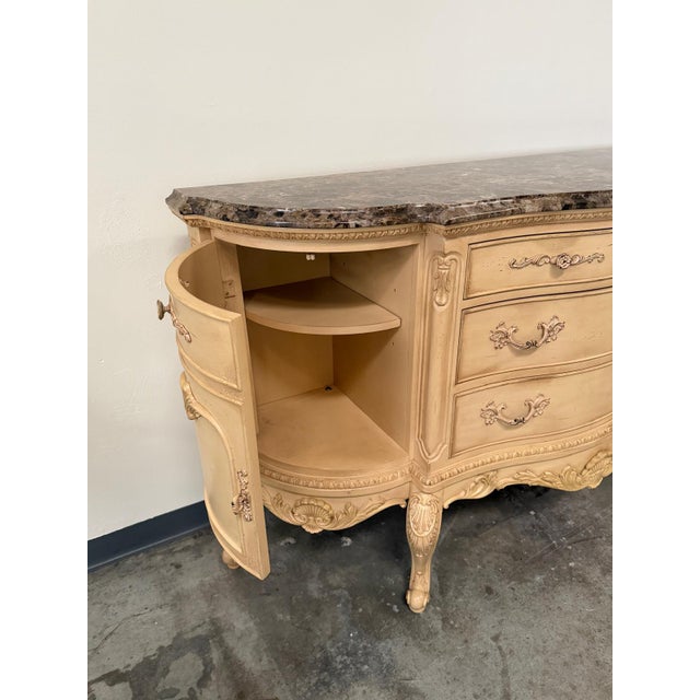 French Marble Top Credenza For Sale - Image 3 of 13