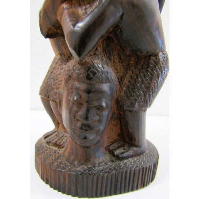 Vintage Makonde Tree of Life Ujamaa Wood Carving Sculpture For Sale - Image 10 of 17