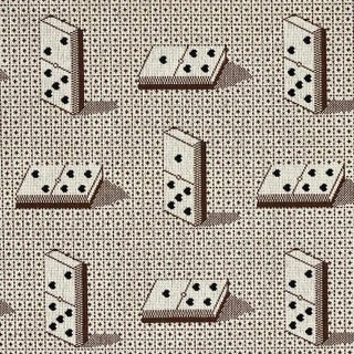 Schumacher Domino Epingle Fabric in Brown For Sale