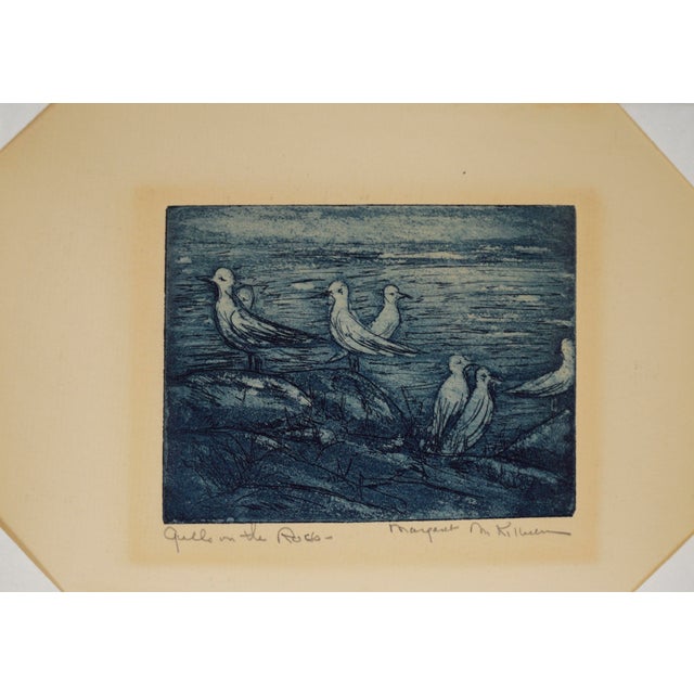 "Gulls on the Rocks" - Original Lithograph by Margaret M. Kilburn For Sale - Image 4 of 6