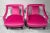 Stunning pair of open arm chairs by Sliver Craft Furniture company recently re-upholstered in Gaston Y Daniela fuchsia...