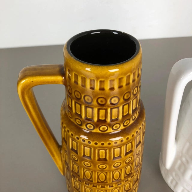 1970s Vintage Pottery Fat Lava Glazed Vases from Scheurich, Germany, 1970s, Set of 2 For Sale - Image 5 of 18