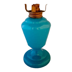 Antique German Wild & Wessel French Blue Portieux Vallerystahl Oil Lamp