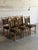 1970s In Style of Henning Kjærnulf Oak Dining Chairs Set of 6 With Striped Upholstery 1970s For Sale - Image 5 of 11