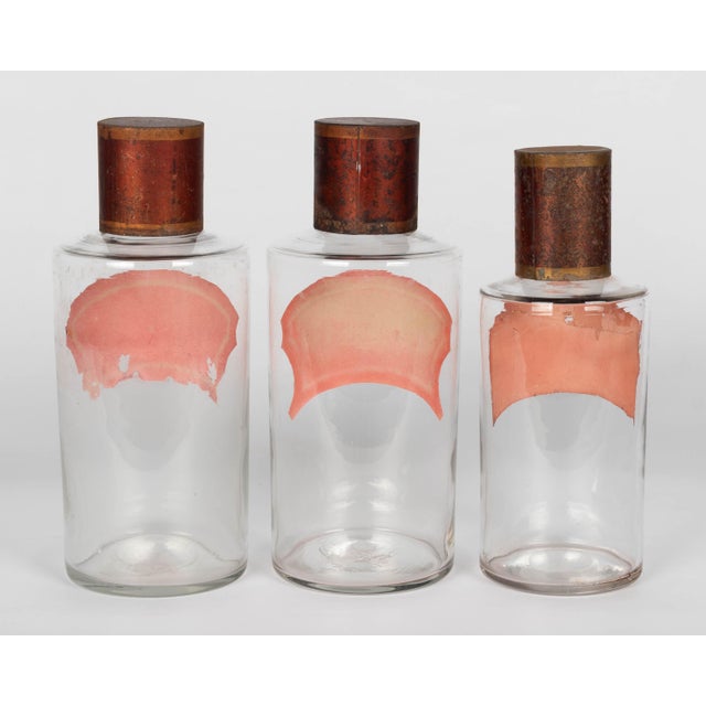 19th Century French Glass Apothecary Jars, Set of 6 For Sale - Image 4 of 6