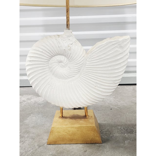 Decorative Gilt Metal Ammonite Motif Table Lamps-a Pair For Sale - Image 9 of 14