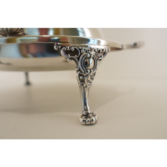1990s Vintage Silverplate Roll-Top Dome Serving Dish For Sale - Image 5 of 18