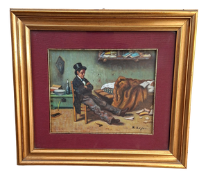 A. Pontiglione, The Poet, 1980s, Oil Painting, Framed
