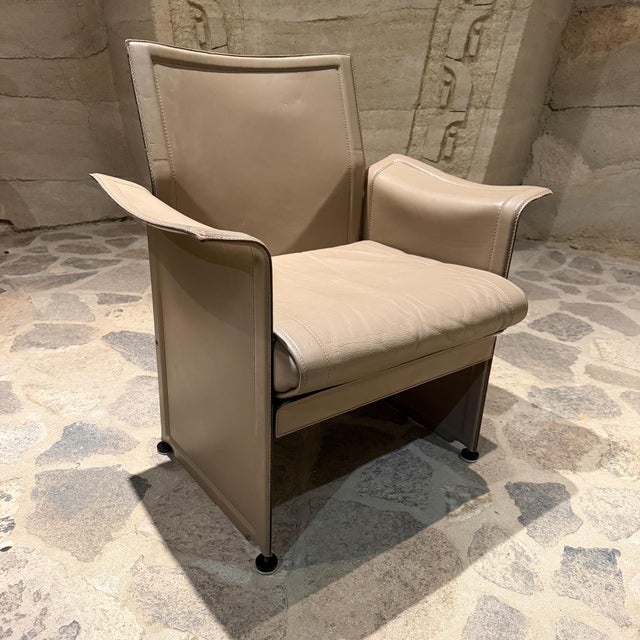 Korium Leather Armchair by Tito Agnoli for Matteo Grassi Italy Post Modern For Sale - Image 11 of 18