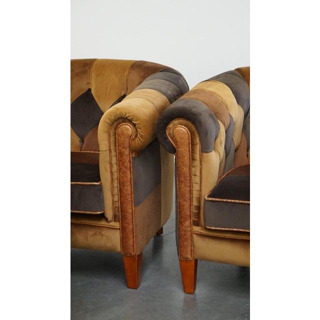 English Chesterfield Club Chairs, Set of 4 For Sale - Image 15 of 17