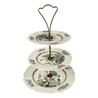 Vintage Three-Tier Etagere in Porcelain, 1950s For Sale